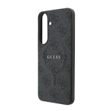 Guess PU Leather 4G Gold Frame Magnetic Zadní Kryt pro Samsung Galaxy S26 FE Black