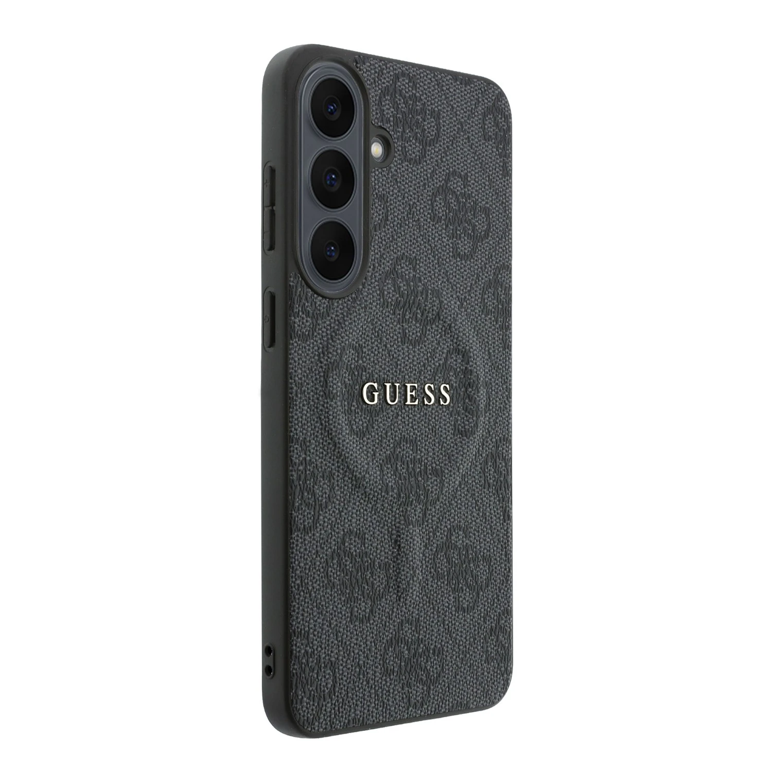 Guess PU Leather 4G Gold Frame Magnetic Zadní Kryt pro Samsung Galaxy S26 FE Black