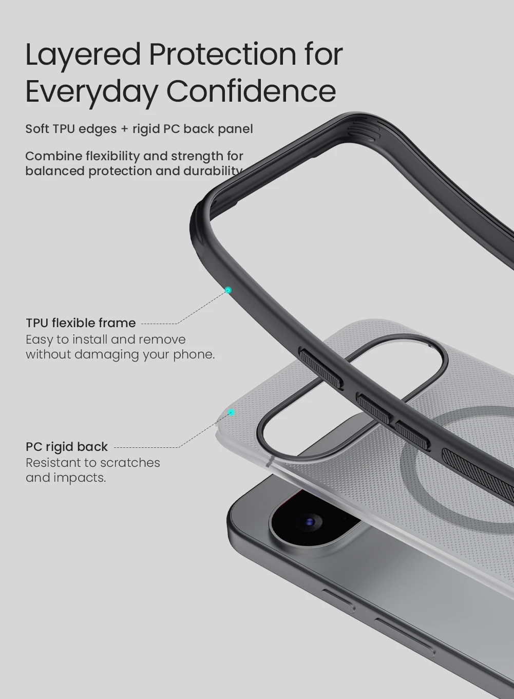 Nillkin Super Frosted PRO Magnetic Zadní Kryt pro Google Pixel 11 Transparent Black