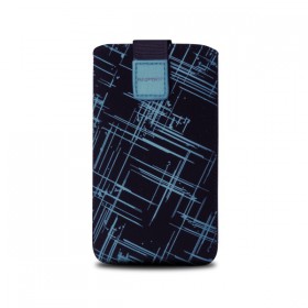 Univerzální pouzdro RedPoint Velvet, mikroplyš, motiv modrý proužek, velikost XXL