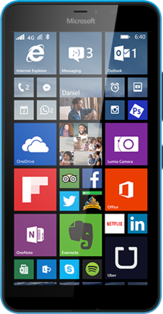 Microsoft Lumia 640 XL LTE Cyan / Blue přední část