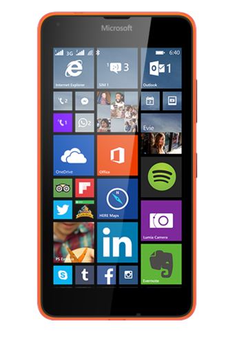 Microsoft Lumia 640 LTE Orange přední strana