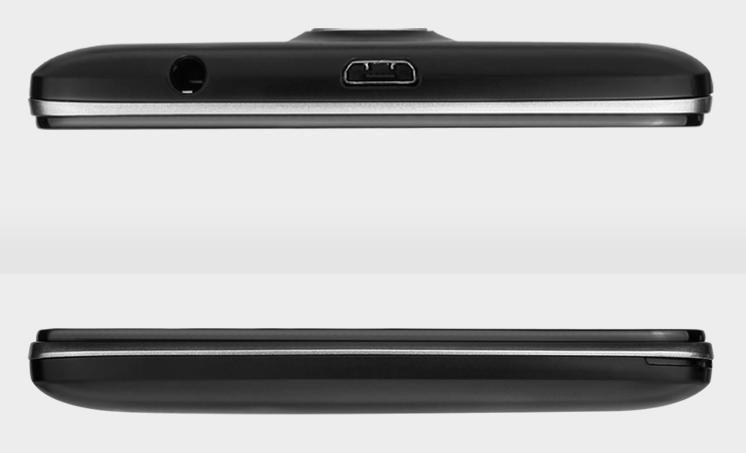 Prestigio MultiPhone 5507 DUO Black horní a spodní část