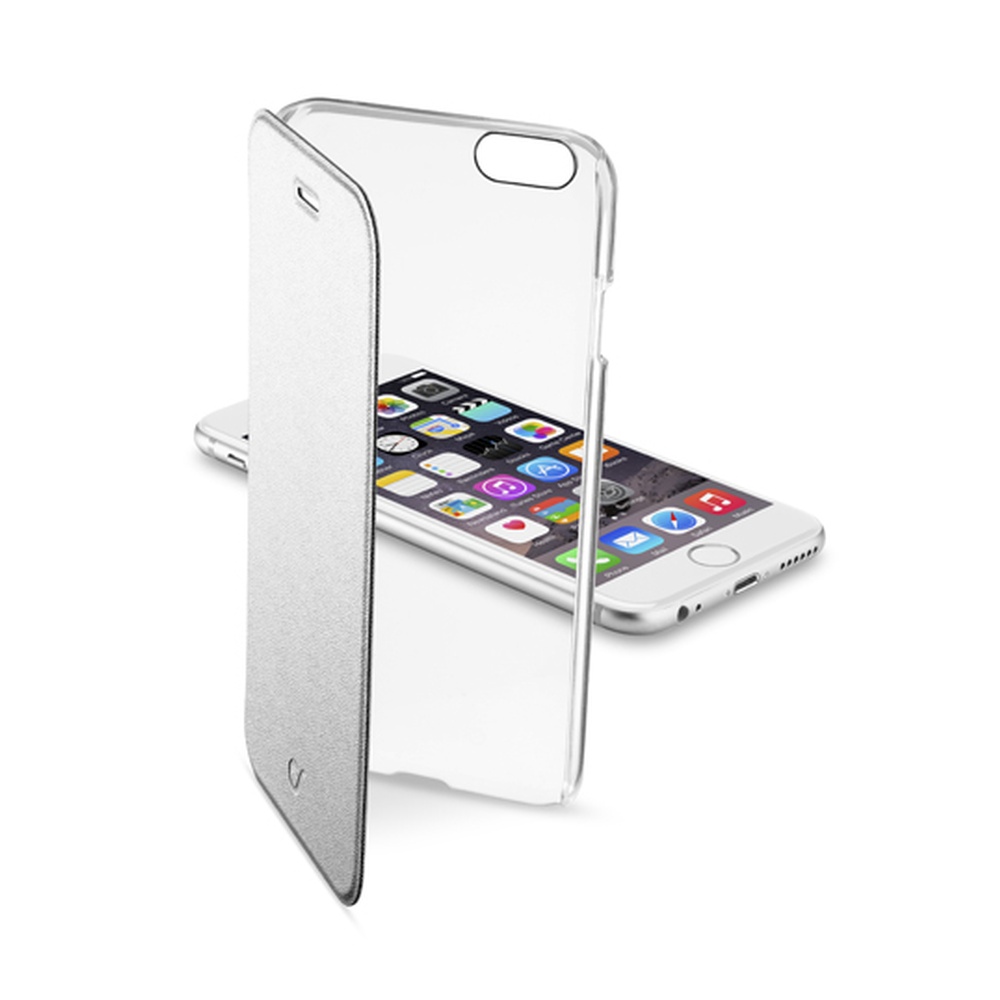 Pouzdro, obal, kryt typu flip Apple iPhone 6 CellularLine Clear Book stříbrné