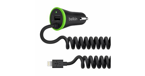 BELKIN Micro USB autonabíječka,3.4A, černá, + Lightning kabel