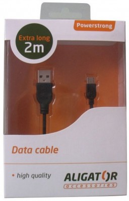 Datový kabel Powerstrong microUSB 2m black