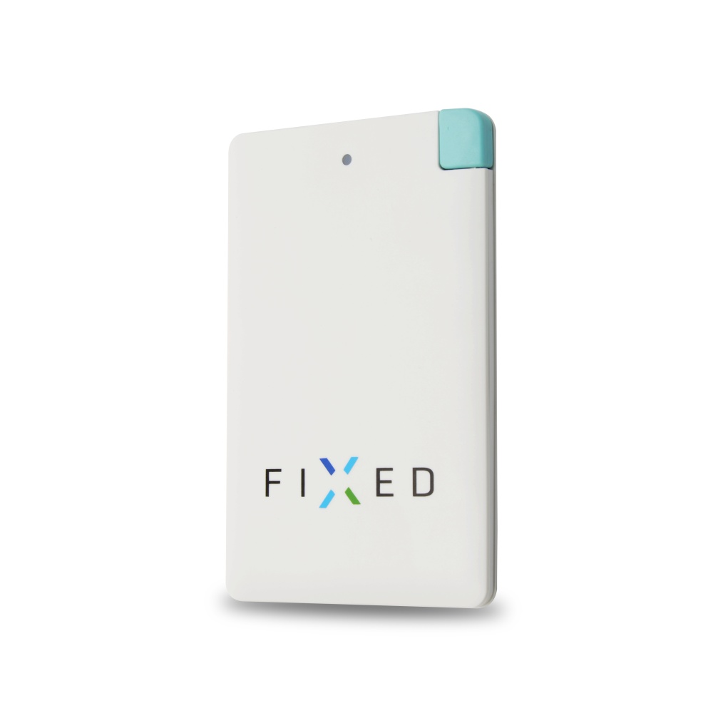 Power bank FIXED 2500mAh ve velikosti kreditní karty, bílá
