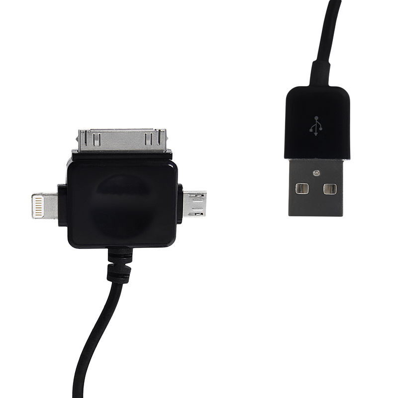 Datový kabel Whitenergy microUSB/iPhone 4/5 1 m černý