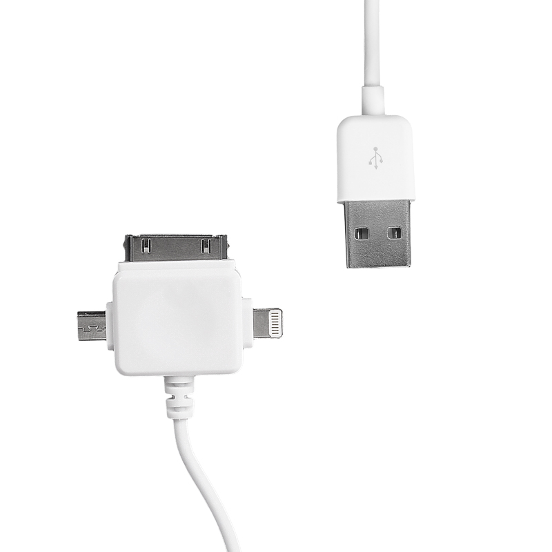 Datový kabel Whitenergy microUSB/iPhone 4/5 1m bílý
