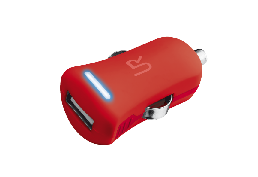 nabíječka TRUST Smartphone Car Charger - red