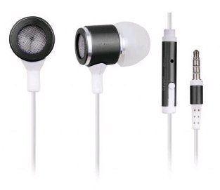 Stylová sluchátka pro MP3, kovová s mikrofem, bílé
