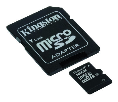 Paměťová karta KINGSTON 16GB Micro SDHC, class 10 s adaptérem