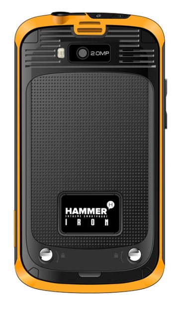 CPA myPhone HAMMER Iron Dual SIM Orange Black zadní strana