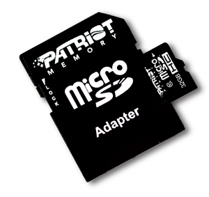 Paměťová karta PATRIOT 32GB microSDHC Class10, 10MB/s s adaptérem
