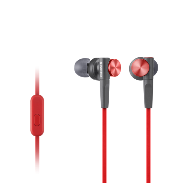 Sluchátka SONY MDR-XB50AP, handsfree, červené