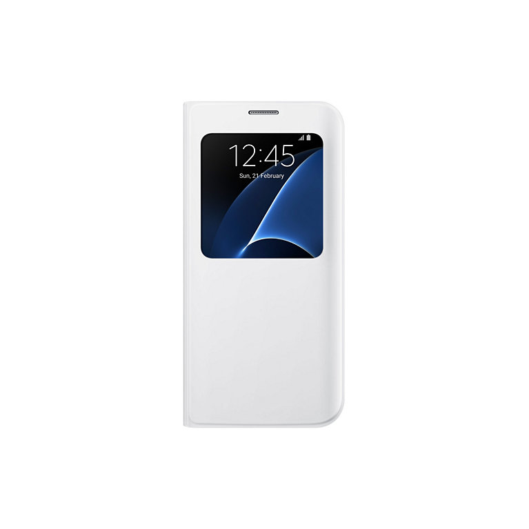 Flipové pouzdro S View Cover pro Samsung S7 Edge, bílé
