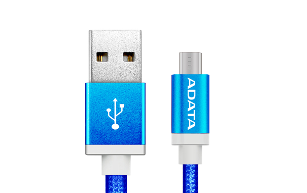 ADATA MicroUSB kabel nylonový 1m modrý