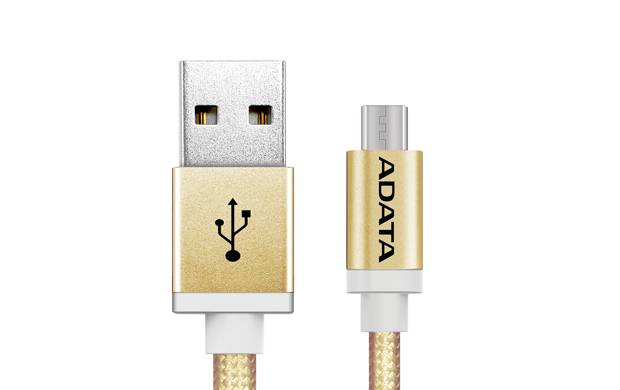 ADATA MicroUSB kabel nylonový 1m zlatý