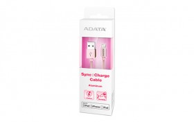ADATA Lightning kabel USB A 2.0 MFi hliníkový růžový 1m