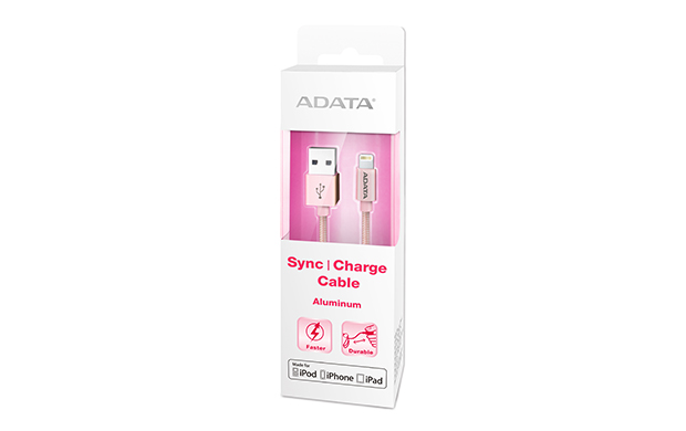 ADATA Lightning kabel USB A 2.0 MFi hliníkový růžový 1m