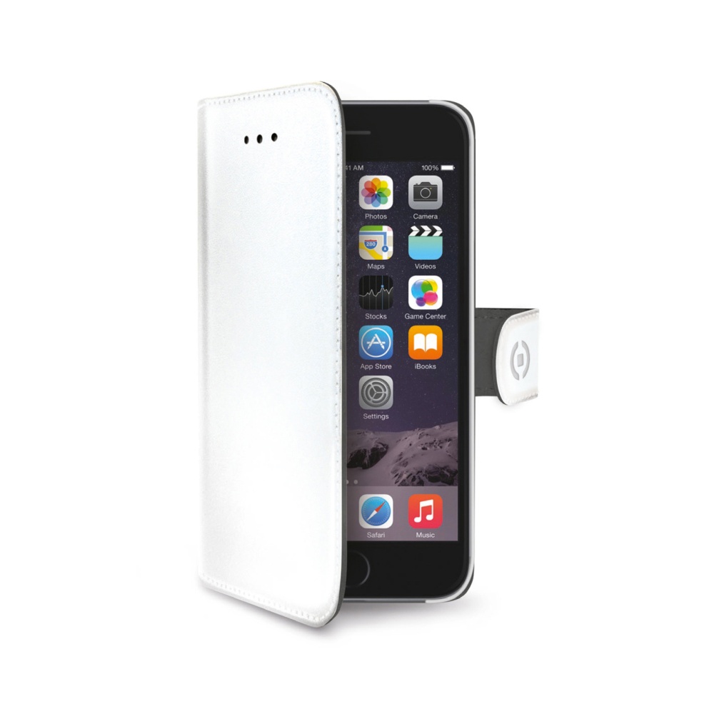 Pouzdro flip na Apple iPhone 6/6s CELLY Wally bílé