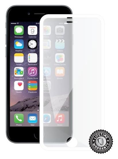 Tvrzené sklo Screenshield™ Tempered Glass pro Apple iPhone 6, bílý kovový okraj