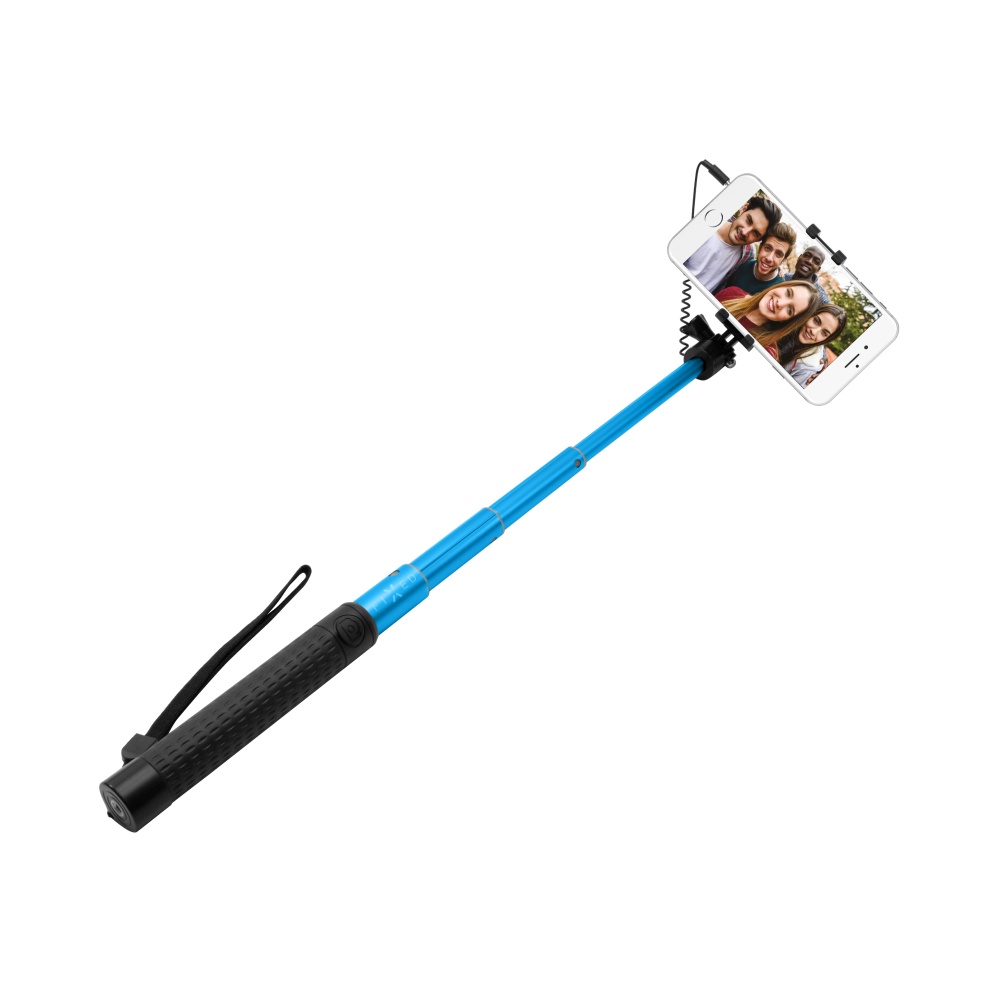 TeleskTeleskopická selfie tyč FIXED v luxusním hliníkovém provedení, modráopický selfie stick FIXED v luxusním hliníkovém provedení, modrý