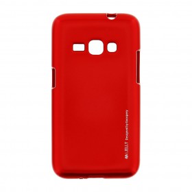 Mercury i-Jelly Case silikonové pouzdro pro Samsung Galaxy J1 2016 Metal Red