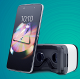 Mobilní telefon Alcatel IDOL 4 6055K a brýlemi pro virtuální realitu