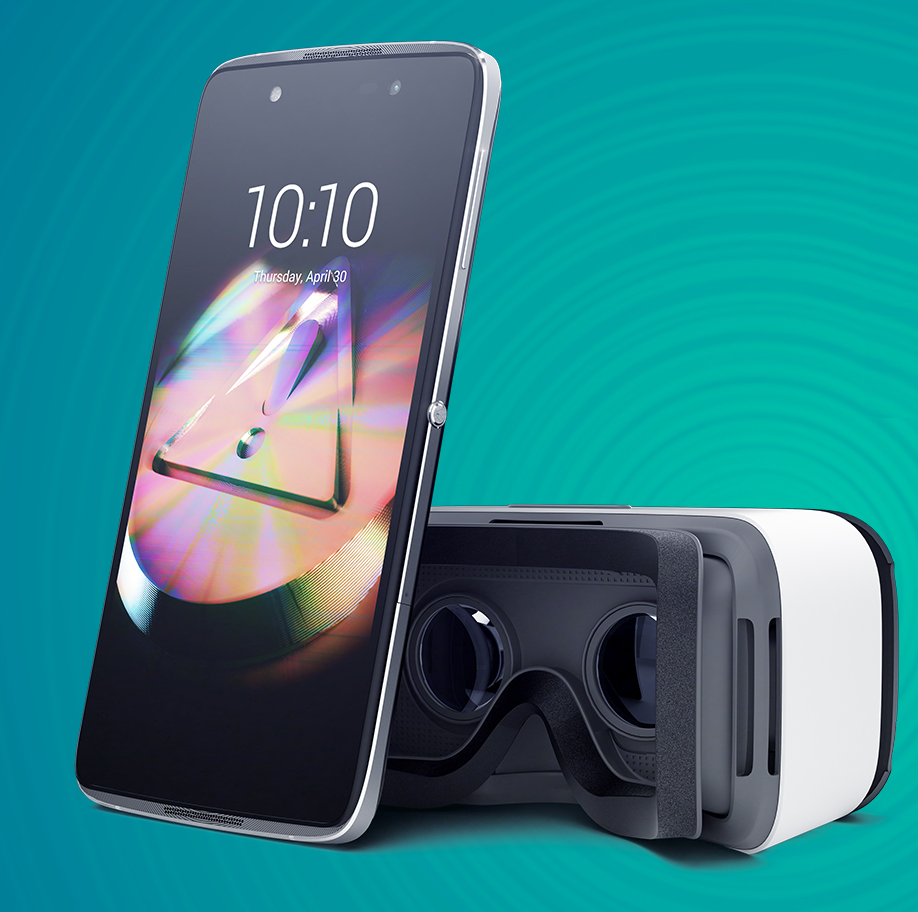 Mobilní telefon Alcatel IDOL 4S 6070K a brýle pro virtuální realitu