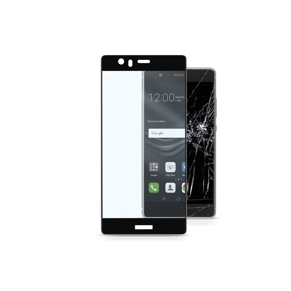 Tvrzené sklo CellularLine CAPSULE pro Huawei P9, Fullface black