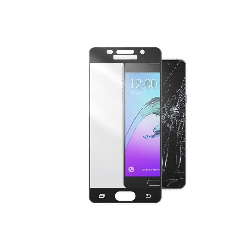 Tvrzené sklo CellularLine CAPSULE pro celý displej na Samsung Galaxy A5 (2016), černé