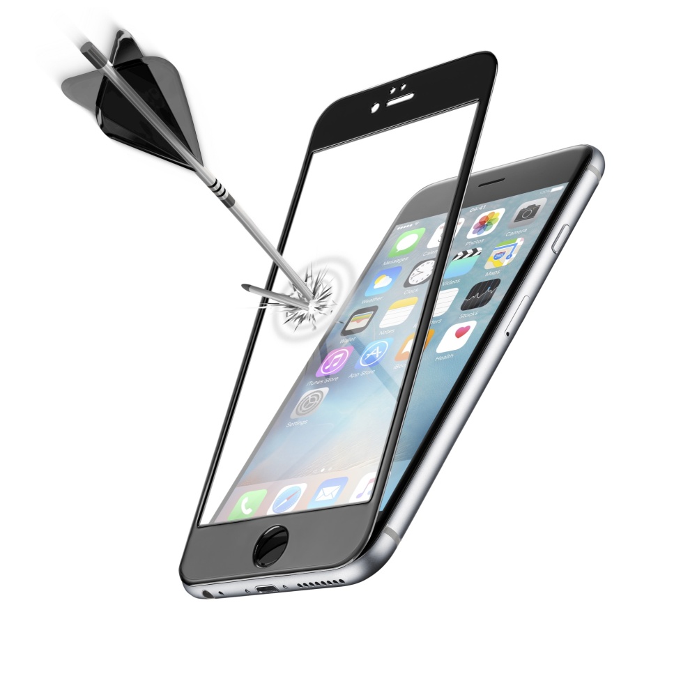 Tvrzené sklo CellularLine CAPSULE pro celý displej na Apple iPhone 6 Plus,černé