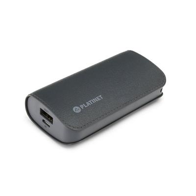 Platinet Power bank 5200mAh 1xUSB 2.1A, kožená, v černé barvě