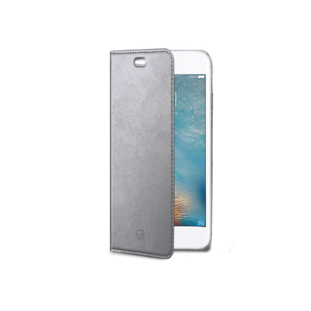 CELLY Air Ultra tenké flipové pouzdro Apple iPhone 7/8, stříbrná