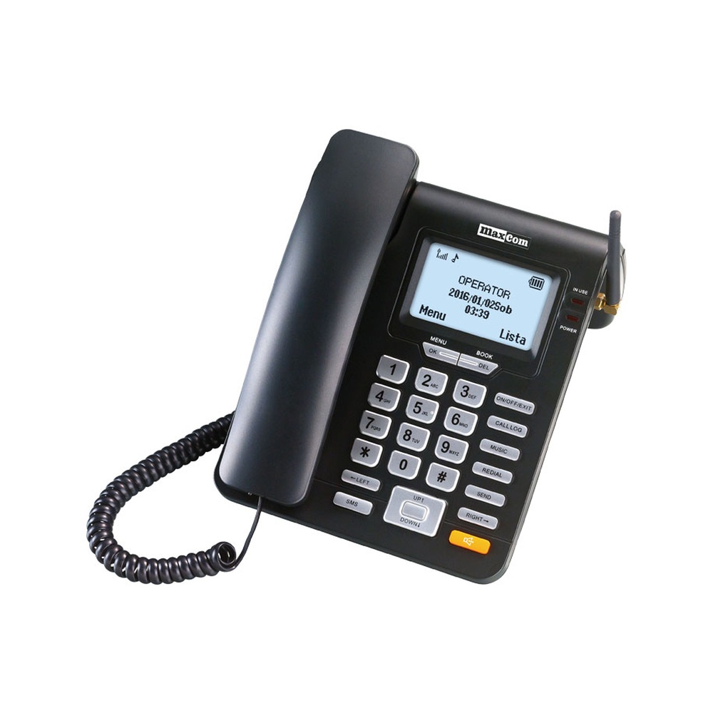 Stolní telefon se slotem pro SIM kartu Maxcom 28D, SOS tlačítko, černý