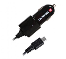 Nabíječka do auta Adapter CL SWISSTEN microUSB 1A černá (BLISTR)