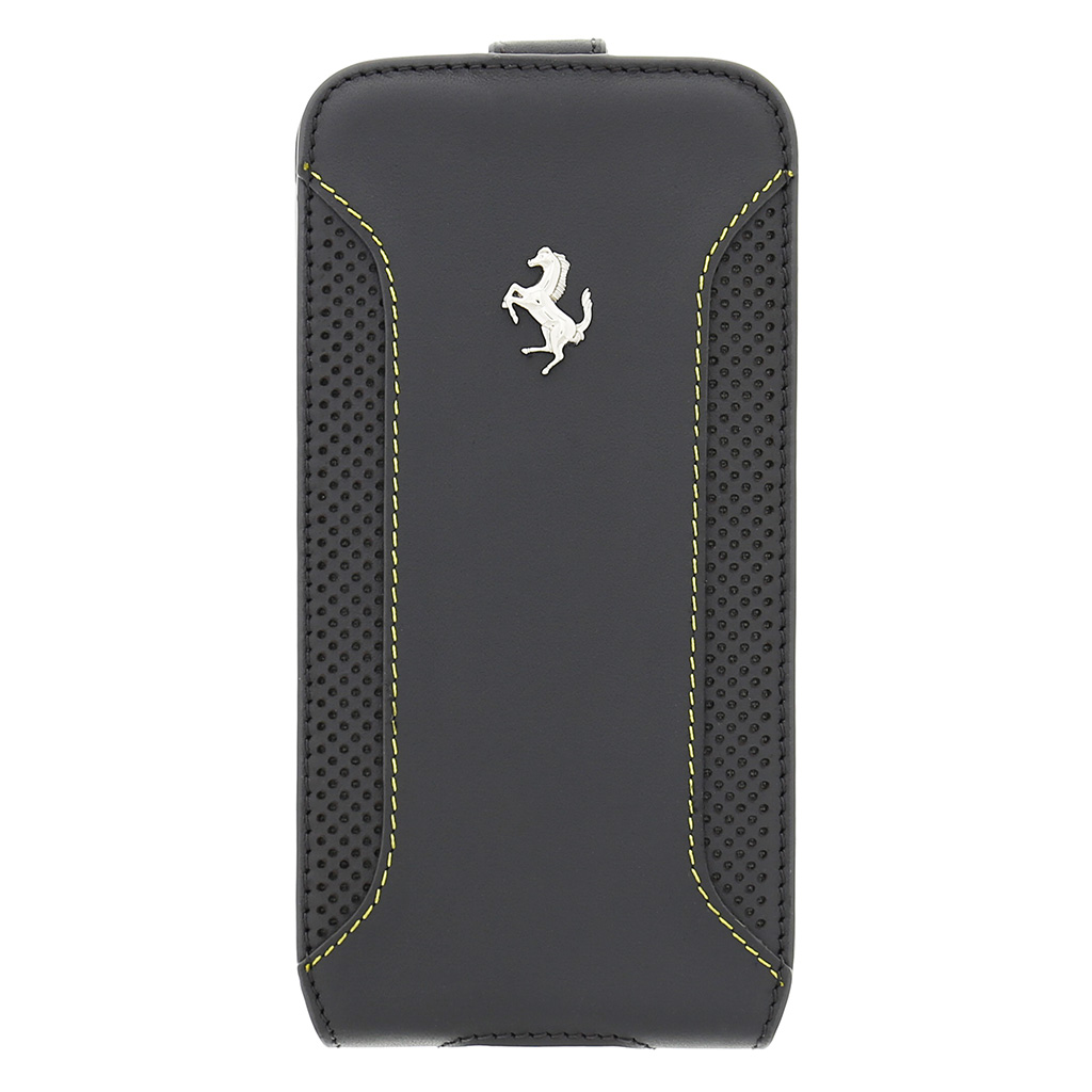 Kožené Flip pouzdro FEF12FLS5DG Ferrari pro Samsung Galaxy S5, dark grey