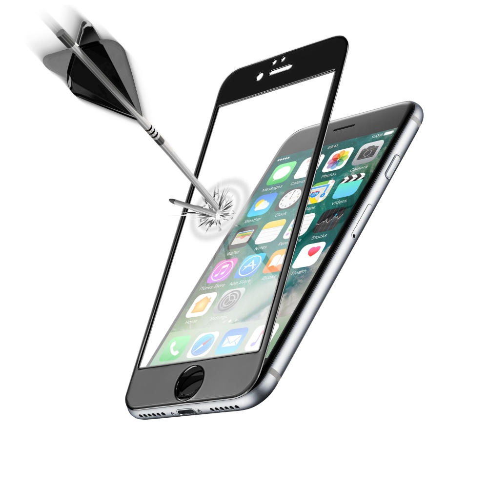 Ochranné tvrzené sklo pro celý displej Cellularline CAPSULE pro Apple iPhone 7/8/SE2020, černá