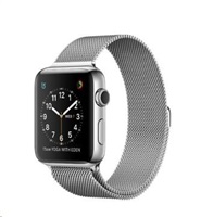 Apple Watch Series 2, 38mm pouzdro z nerezové oceli + stříbrný Milánský řemínek