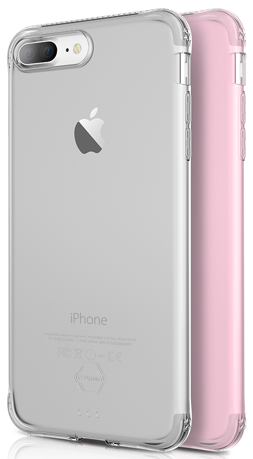 ITSKINS Zero Gel 1m Drop pro iPhone 7 Plus, Pink+Clear (2 Pack)