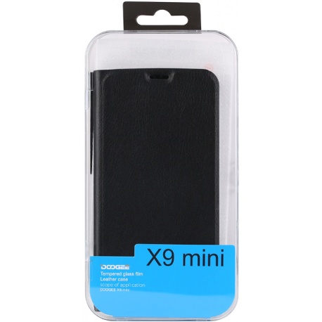 DOOGEE flipové pouzdro DOOGEE X9 Mini black + tvrzené sklo