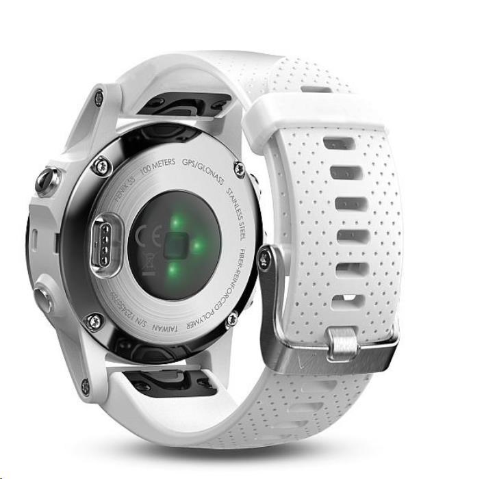 Garmin GPS sportovní hodinky Fenix 5S Silver, bílý řemínek