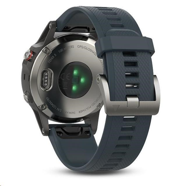 Garmin GPS sportovní hodinky Fenix 5 Silver Optic, Granitově modrý řemínek