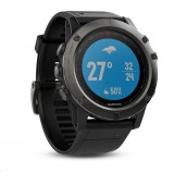 Garmin GPS sportovní hodinky Fenix 5X Sapphire Gray Optic, Černý řemínek