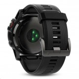 Garmin GPS sportovní hodinky Fenix 5X Sapphire Gray Optic, Černý řemínek