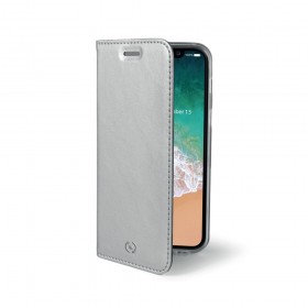 CELLY Air Ultra tenké flipové pouzdro Apple iPhone X silver