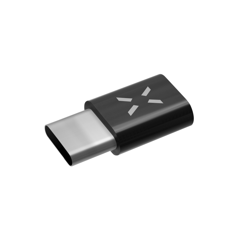 Redukce FIXED pro nabíjení a datový přenos z microUSB na USB Type-C 2.0, černá