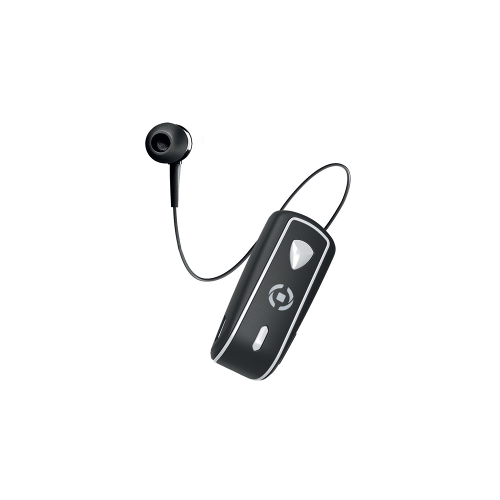 Bluetooth headset CELLY SNAIL s klipem a navijákem kabelu, černý