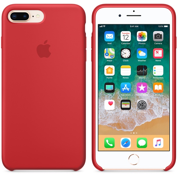 Originální kryt APPLE pro iPhone 8 Plus/7 Plus, červená